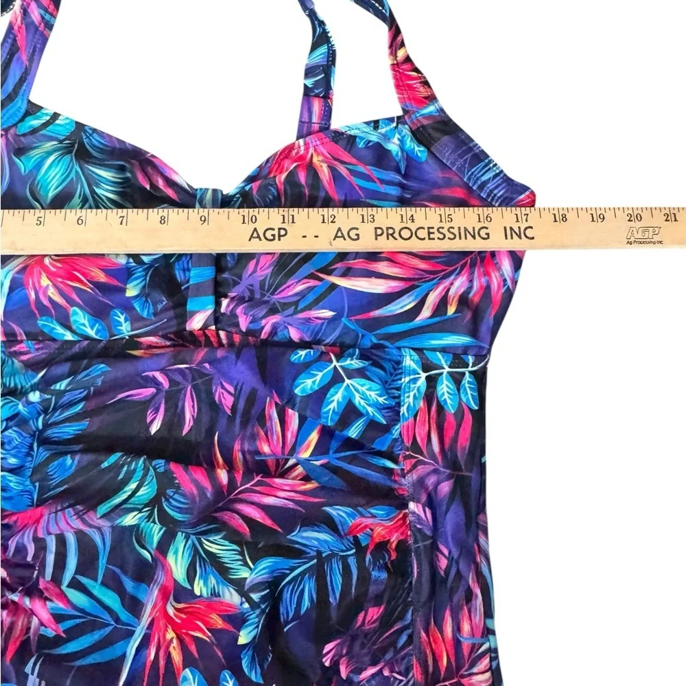 Tempt Me XXL Tropical One-Piece Swimsuit Tummy Control Spring Break Beach B61 - Picture 4 of 8